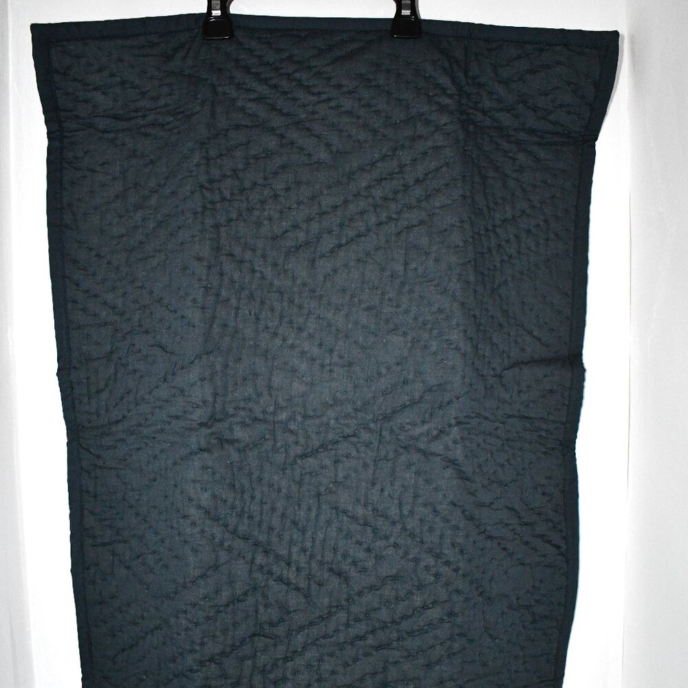 Grandinroad Bliss Cotton Hand Stitched Sham in Navy #177893 NWT
